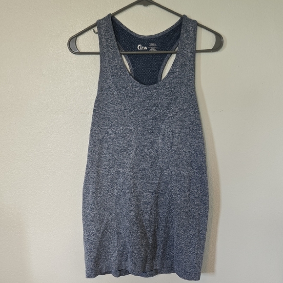 ZYIA Tops - Zyia Active Blue Heather Copper Charged Racerback Tank Size Large